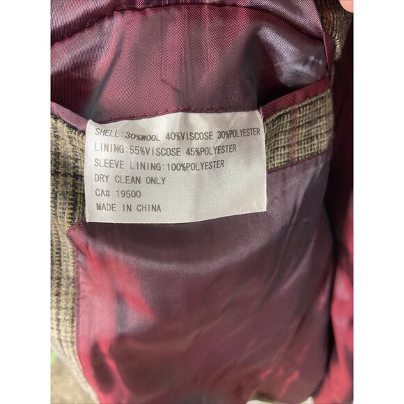 Haight & Ashbury 40 Long Hempstead Check Blazer Ticket Pocket Corduroy Ascent - Picture 10 of 10